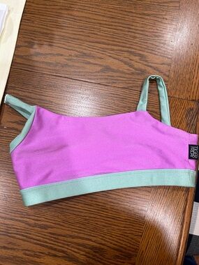 Tiger Friday Mist Lavender and Pale Green Crop Dance Top